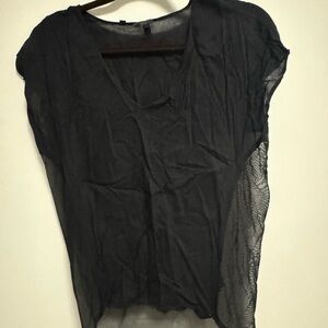Guess Black Sheer Blouse